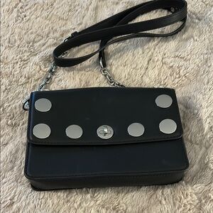 Michael Kors Black and Silver Crossbody Bag with Studded Accents